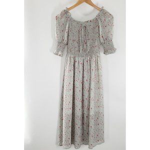 Aly Daly Women's Green Floral Midi Dress Size‎ S